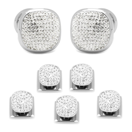 White Pave Crystal 5-Stud Set by Cufflinks.com