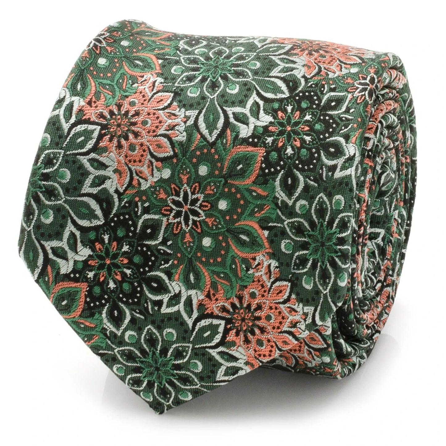 Green Floral Tie and Pocket Square Gift Set by Cufflinks.com