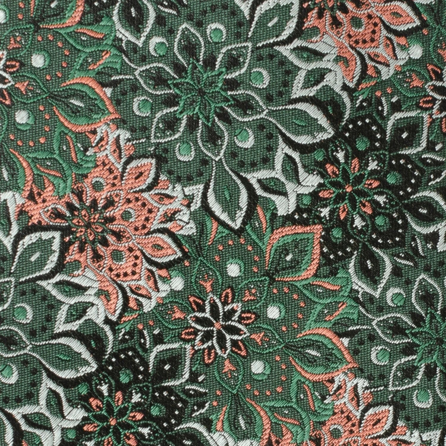 Green Floral Tie and Pocket Square Gift Set by Cufflinks.com