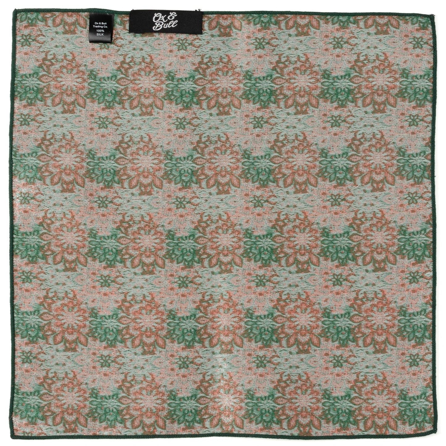 Green Floral Tie and Pocket Square Gift Set by Cufflinks.com