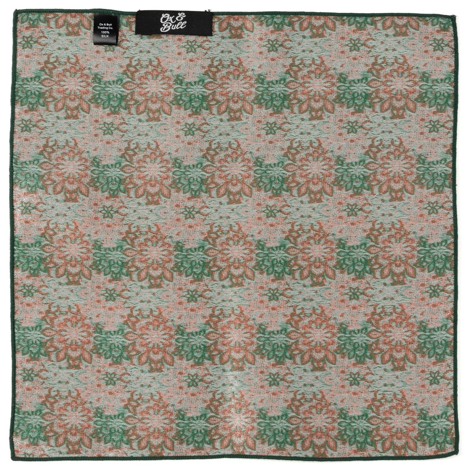 Green Floral Tie and Pocket Square Gift Set by Cufflinks.com