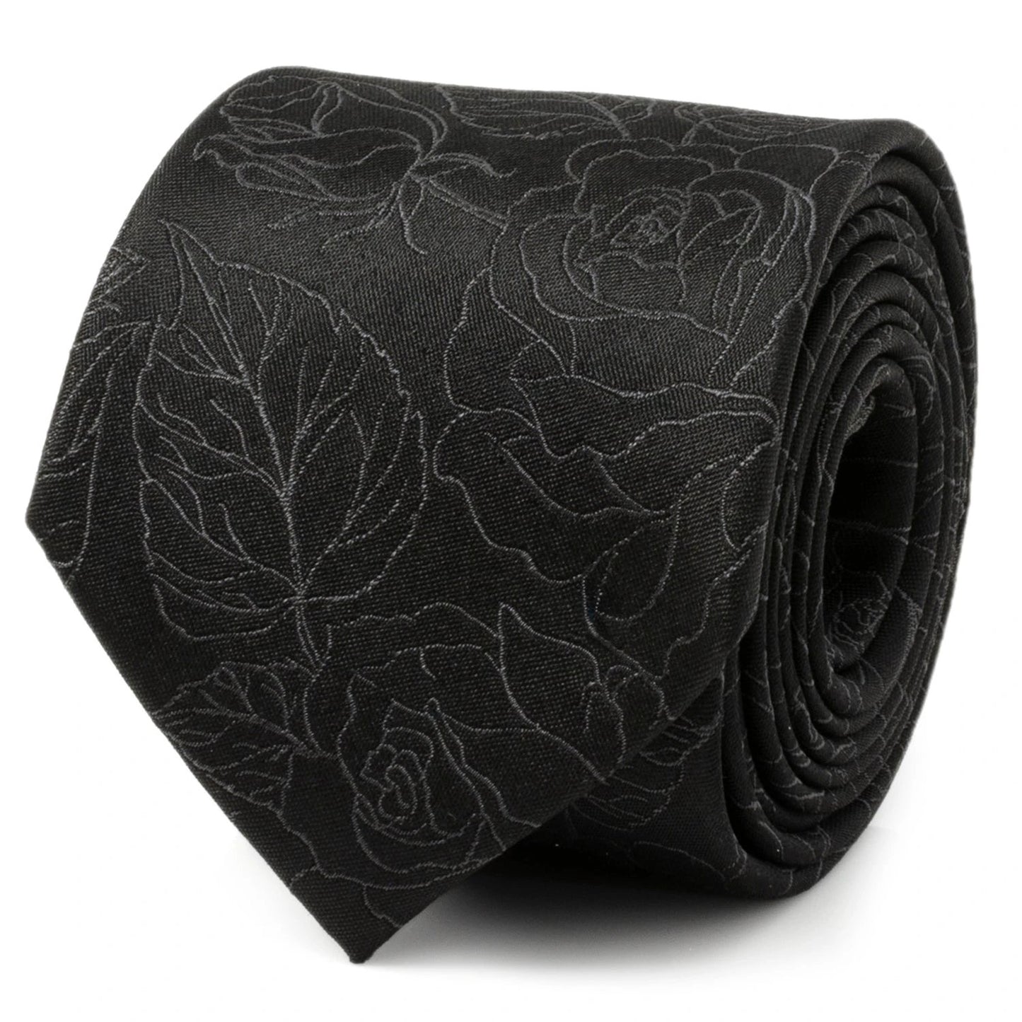 Black Floral Tie and Pocket Square Gift Set by Cufflinks.com