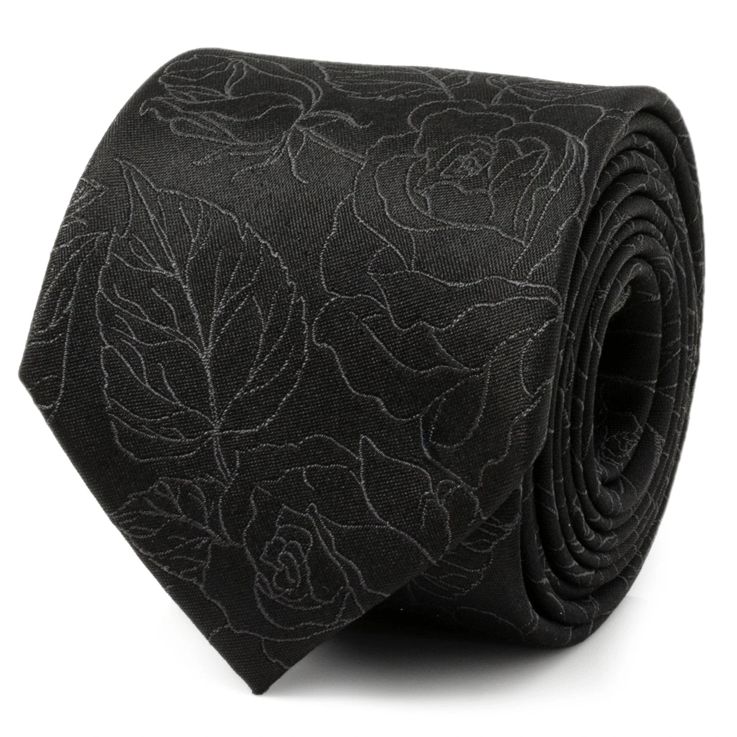 Black Floral Tie and Pocket Square Gift Set by Cufflinks.com