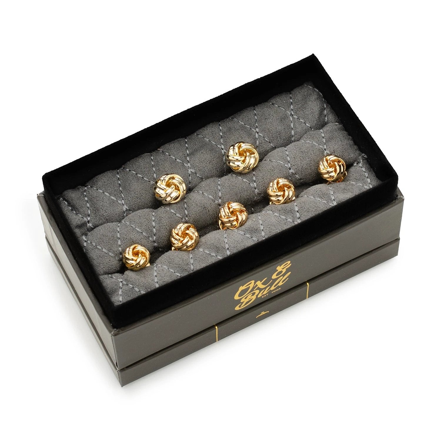 Gold Knot 5-Stud Set by Cufflinks.com