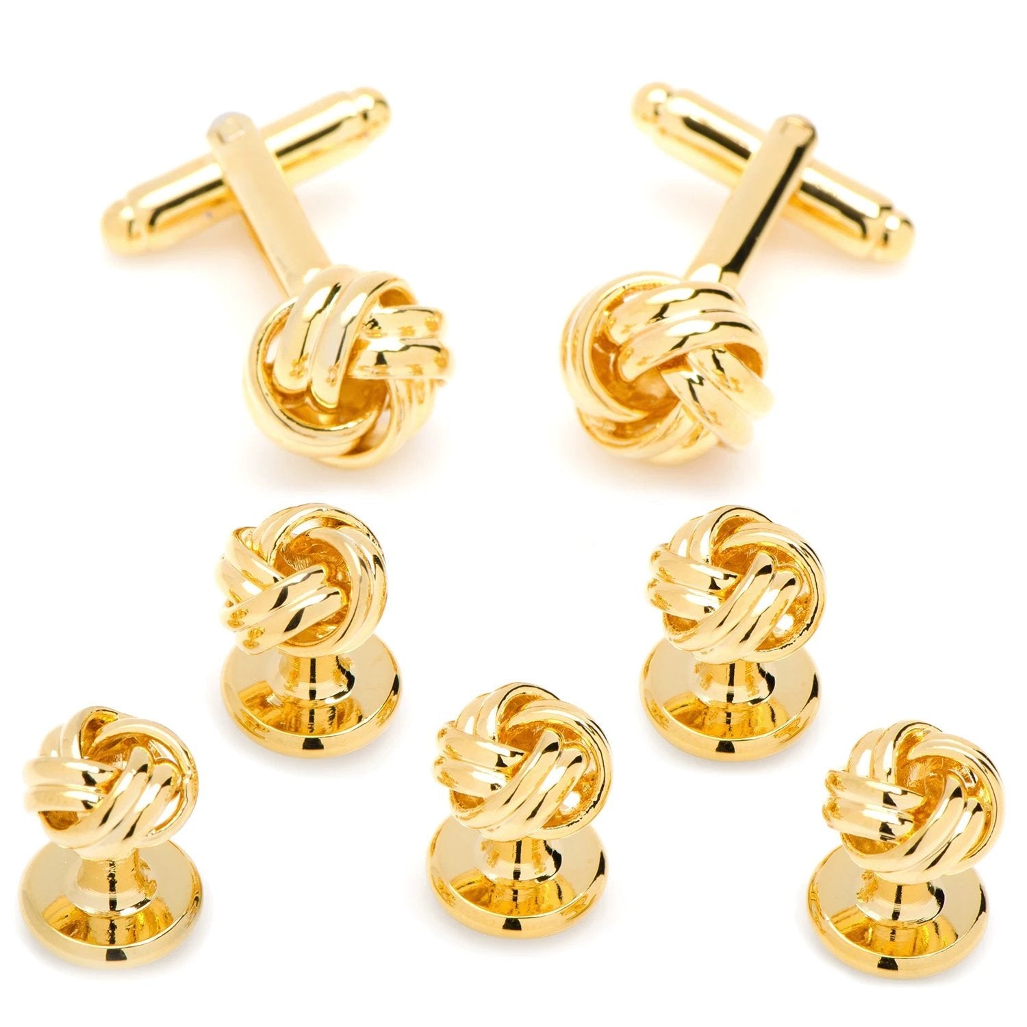 Gold Knot 5-Stud Set by Cufflinks.com