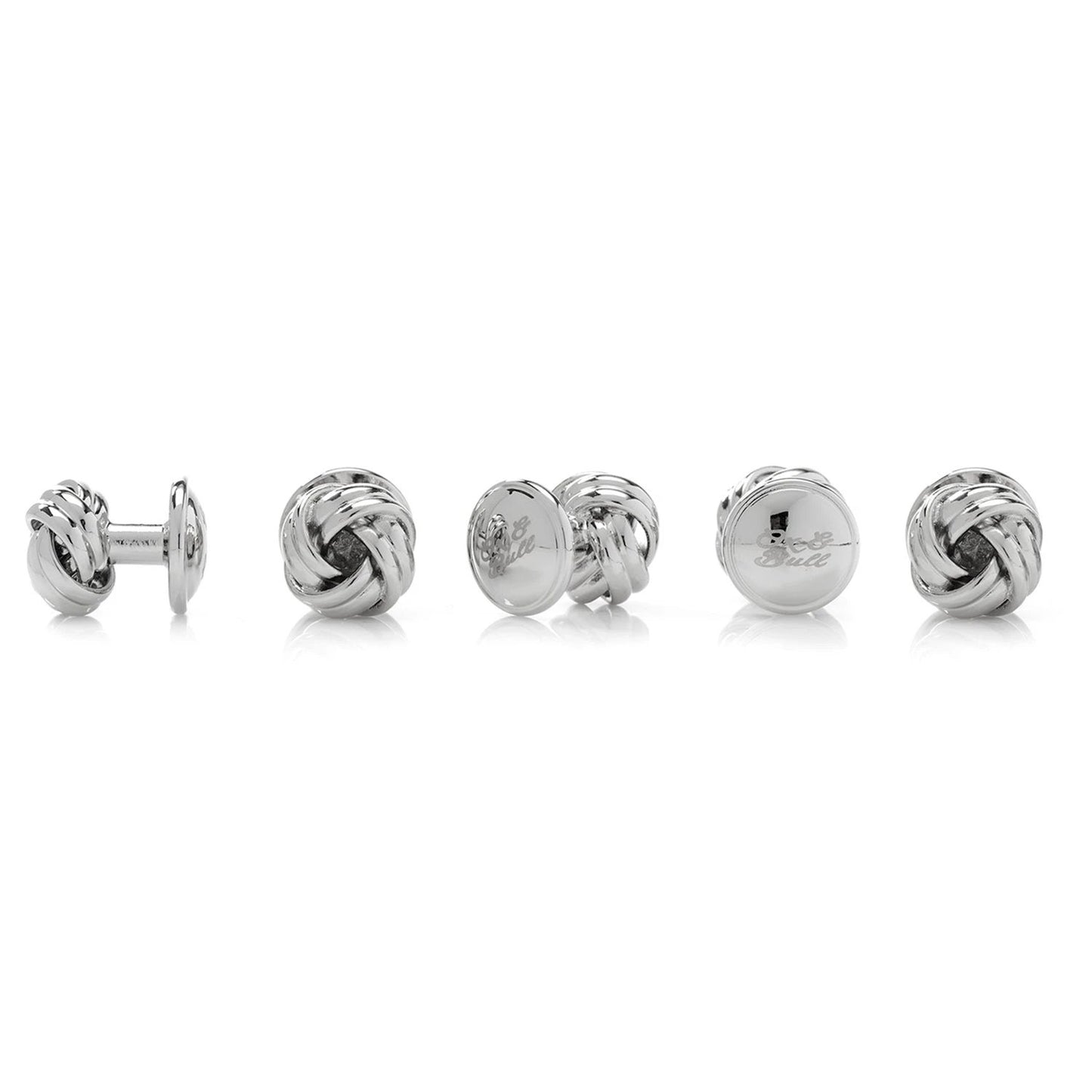 Silver Knot 5-Stud Set by Cufflinks.com