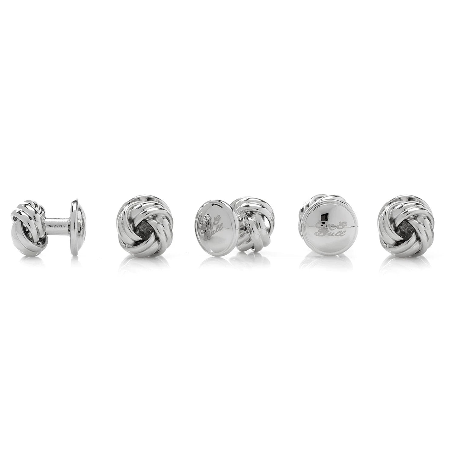 Silver Knot 5-Stud Set by Cufflinks.com