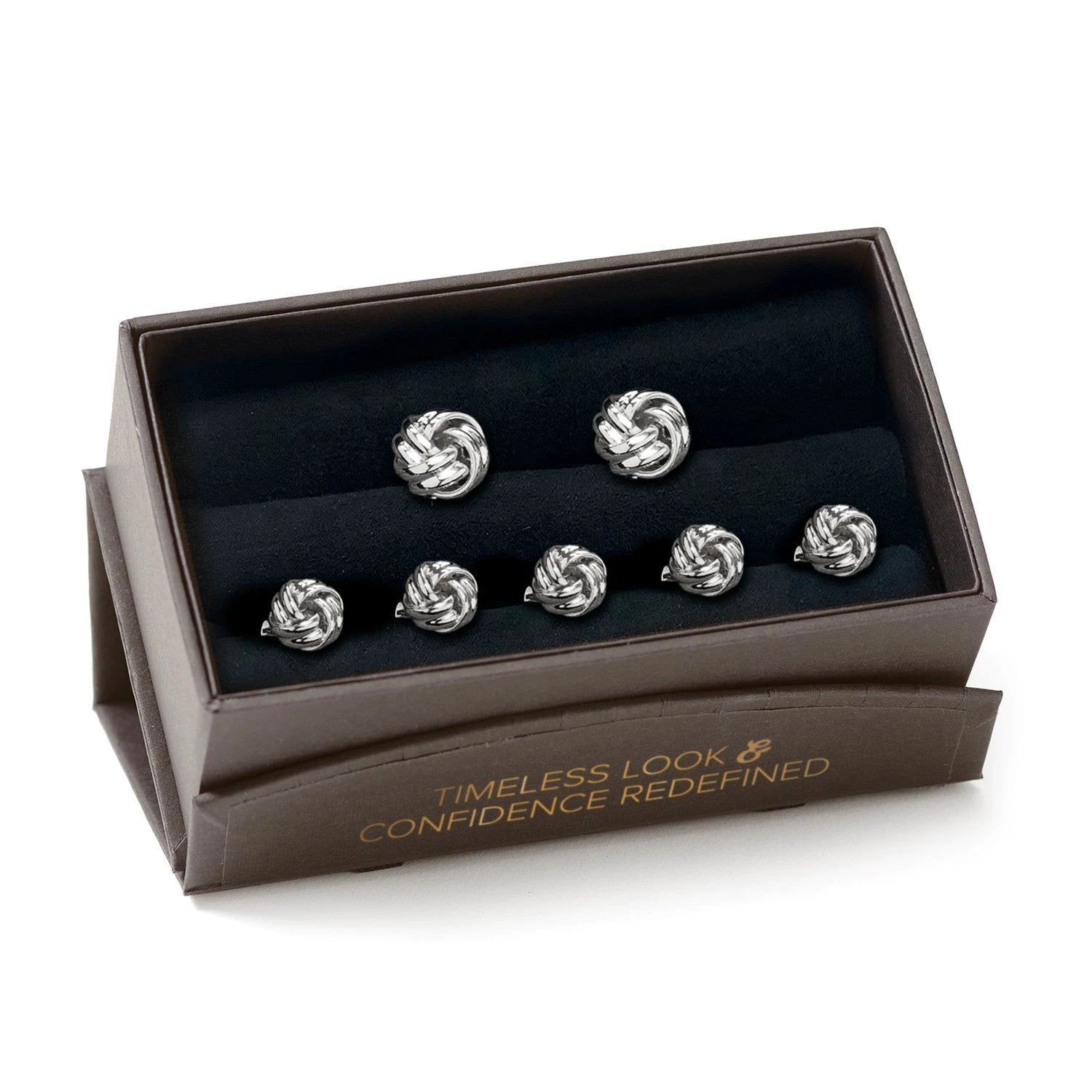 Silver Knot 5-Stud Set by Cufflinks.com
