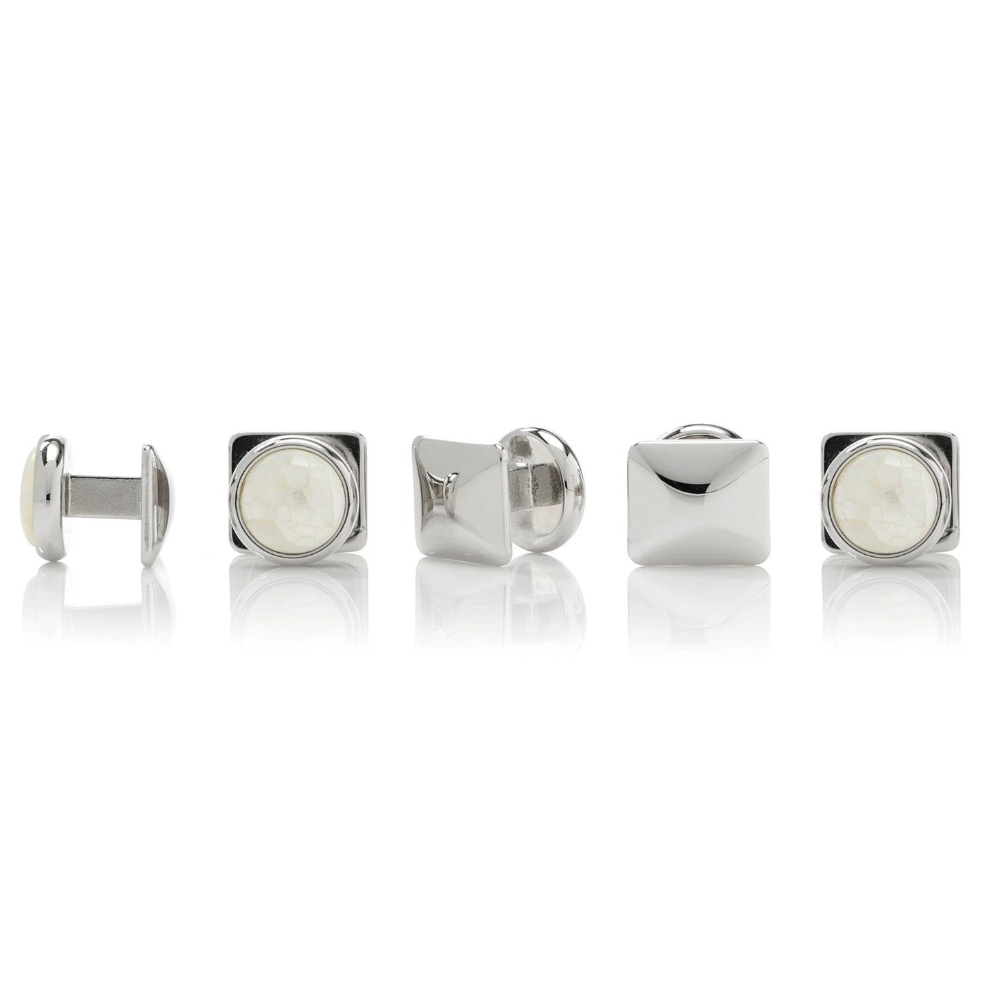 Mosaic Mother of Pearl 5-Stud Set by Cufflinks.com