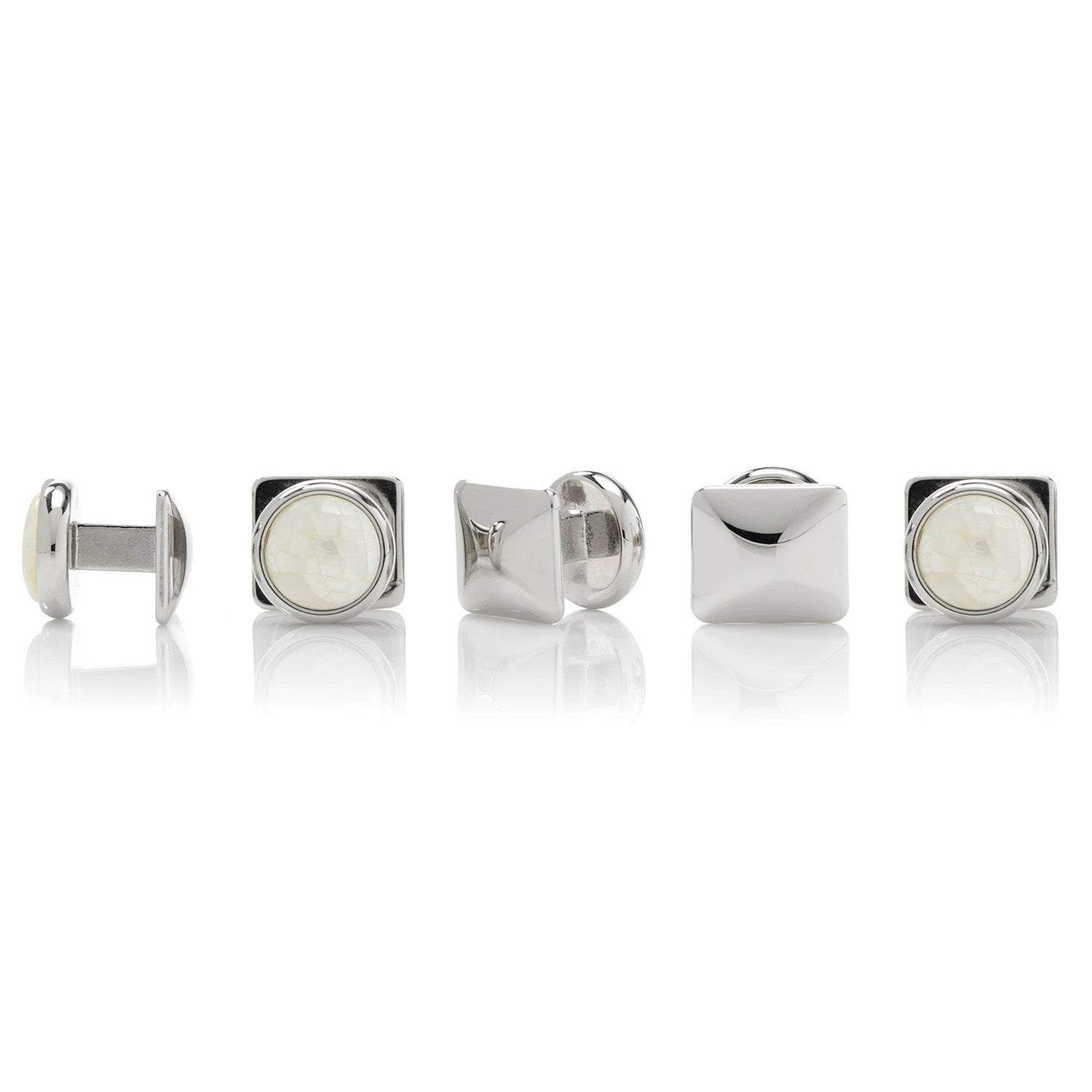 Mosaic Mother of Pearl 5-Stud Set by Cufflinks.com