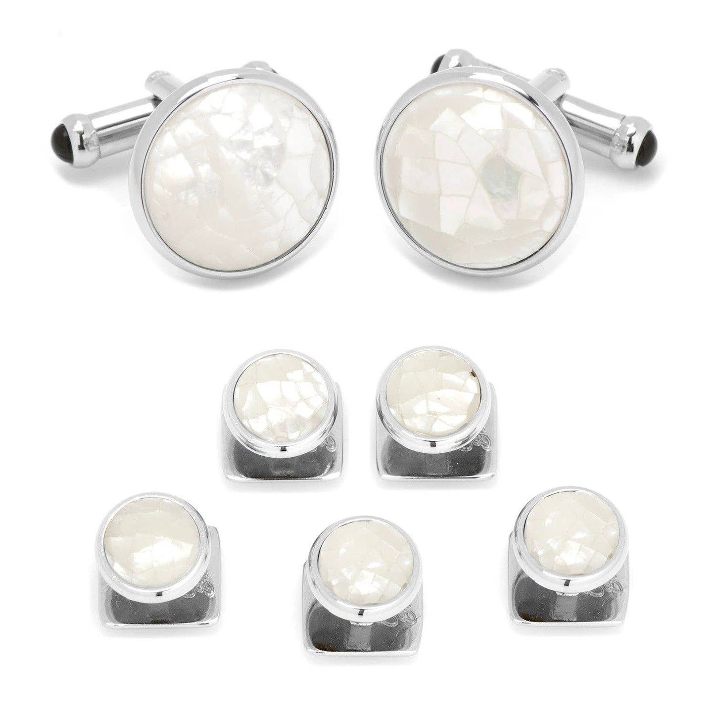 Mosaic Mother of Pearl 5-Stud Set by Cufflinks.com