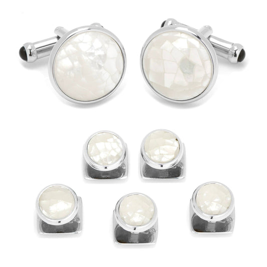 Mosaic Mother of Pearl 5-Stud Set by Cufflinks.com