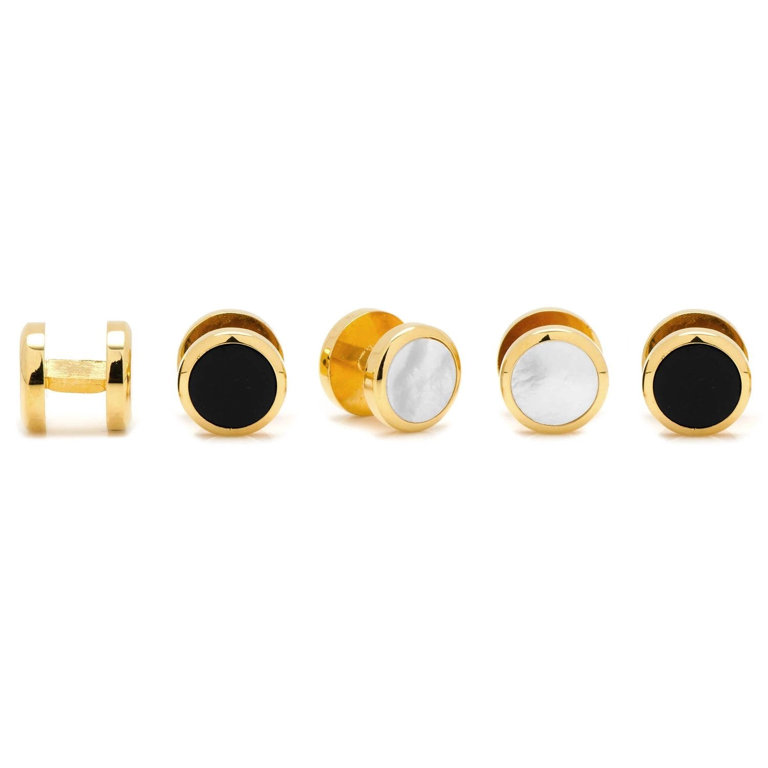 Mixed Gold White Pave Crystal 5-Stud Set by Cufflinks.com