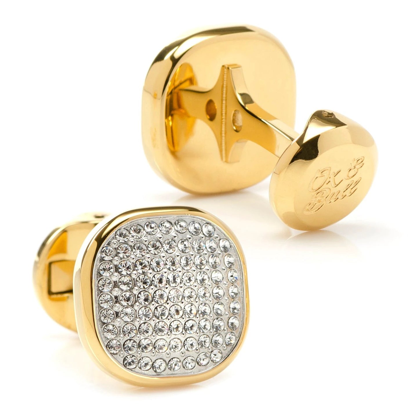 Mixed Gold White Pave Crystal 5-Stud Set by Cufflinks.com