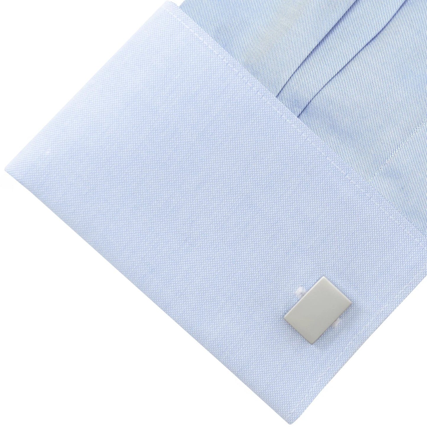 Engravable Rectangle Cufflinks and Tie Bar Gift Set by Cufflinks.com