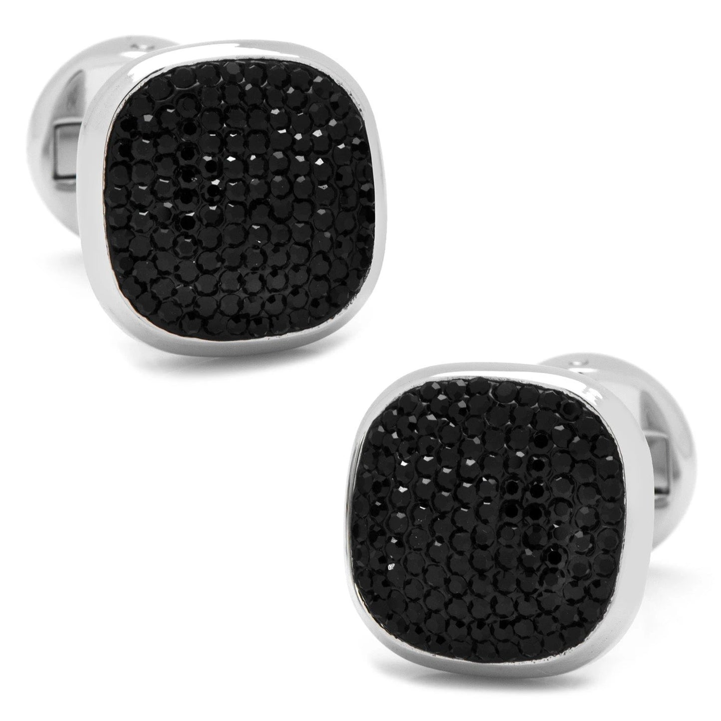 Mixed Pave Crystal and Onyx 5-Stud Set by Cufflinks.com