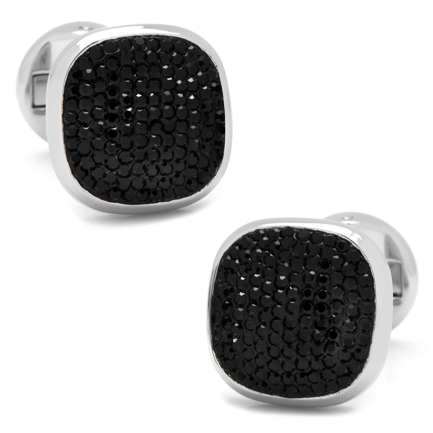 Mixed Pave Crystal and Onyx 5-Stud Set by Cufflinks.com