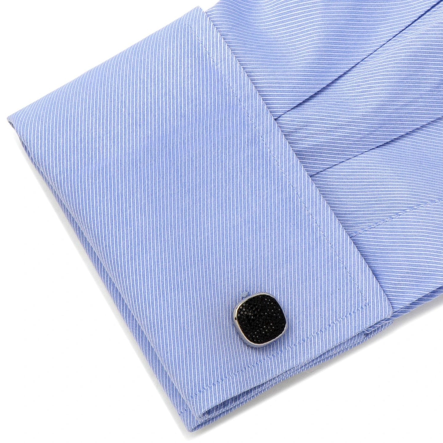 Mixed Pave Crystal and Onyx 5-Stud Set by Cufflinks.com