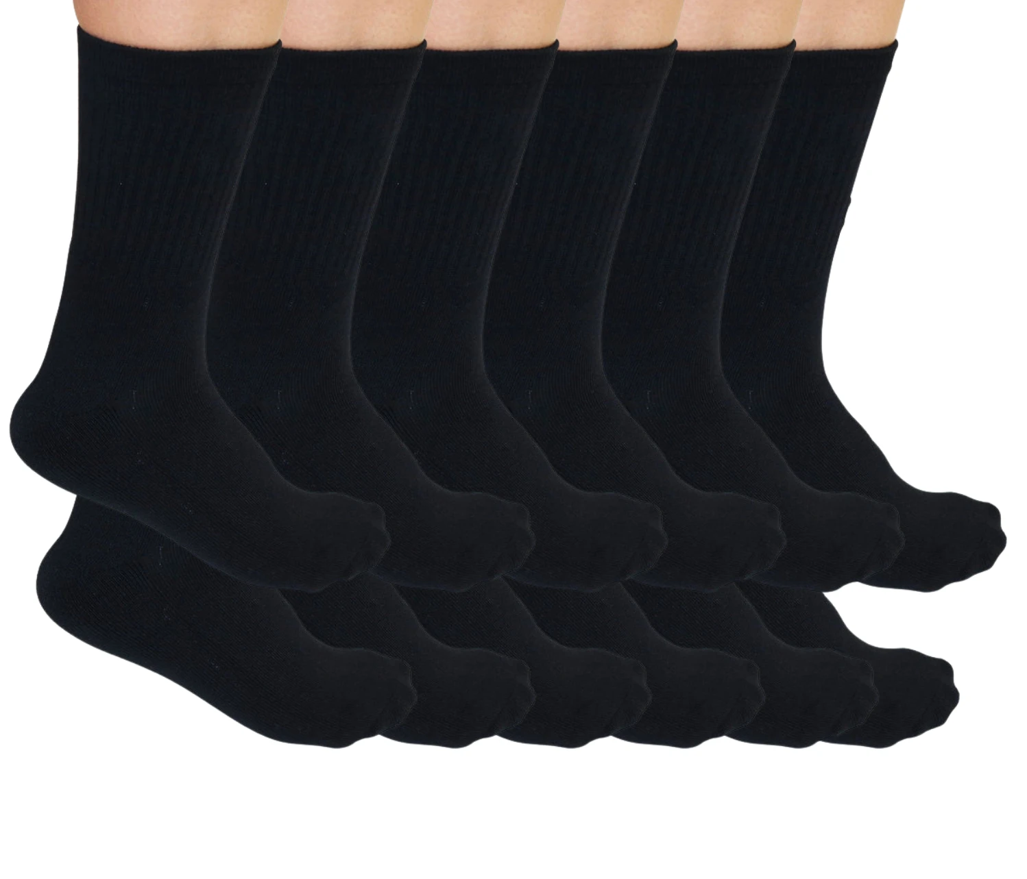 3/4 Crew Black Bamboo Viscose Socks Unisex - 12-pack by Spun Bamboo
