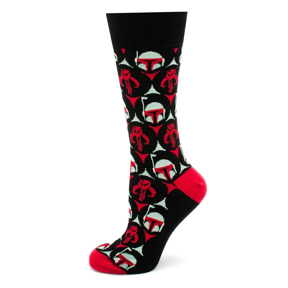 Star Wars Boba Fett and Mythosaur Black and Red Dress Socks and Crest Lapel Pin Gift Set by Cufflinks.com