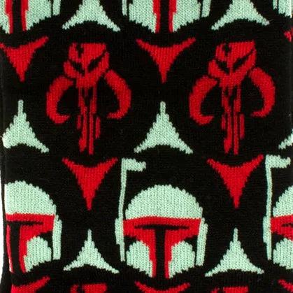 Star Wars Boba Fett and Mythosaur Black and Red Dress Socks and Crest Lapel Pin Gift Set by Cufflinks.com