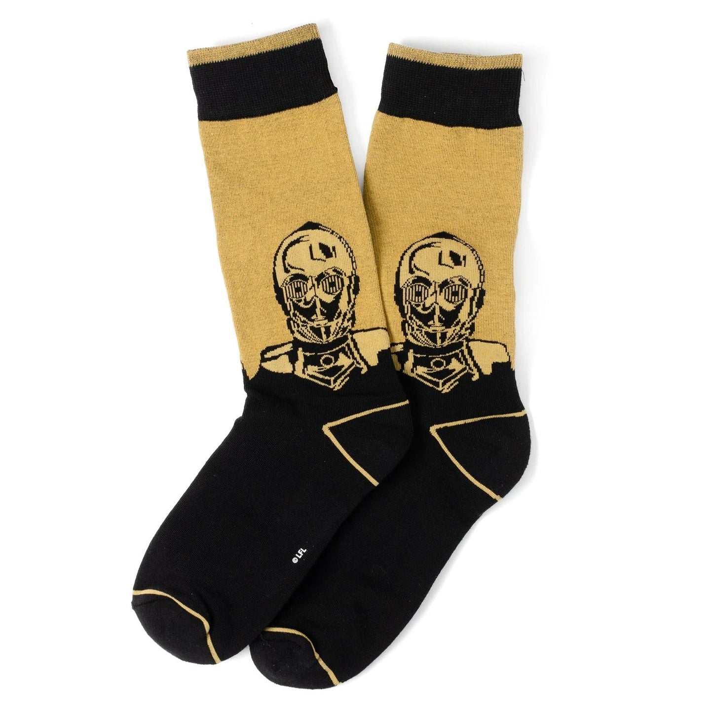 Star Wars Yoda, R2-D2, and C-3PO Dress Socks 3-Pack with Rebel Crest Lapel Pin Gift Set by Cufflinks.com