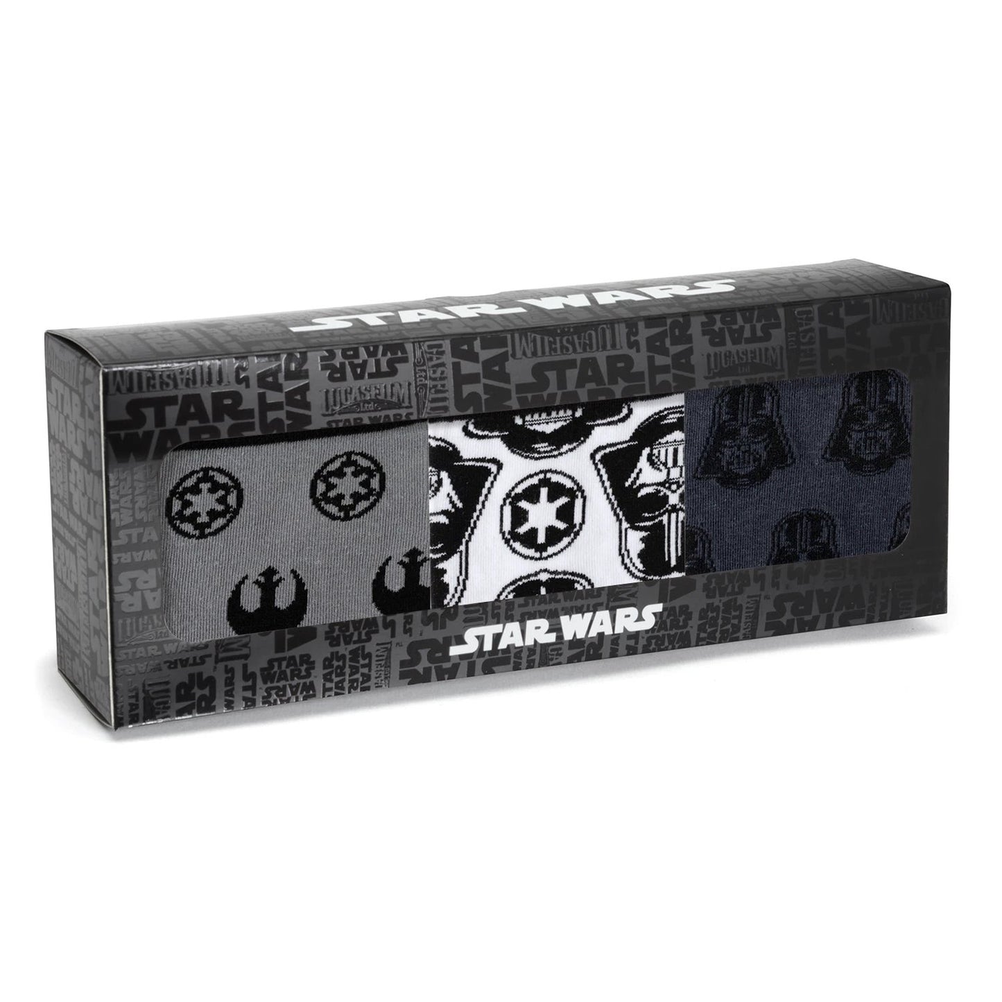 Star Wars Darth Vader Black, White, and Gray Dress Socks and Lapel Pin Gift Set by Cufflinks.com