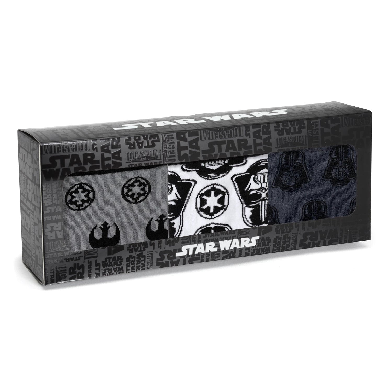 Star Wars Darth Vader Black, White, and Gray Dress Socks and Lapel Pin Gift Set by Cufflinks.com