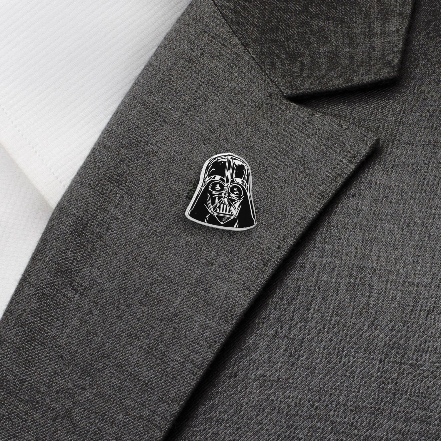 Star Wars Darth Vader Black, White, and Gray Dress Socks and Lapel Pin Gift Set by Cufflinks.com