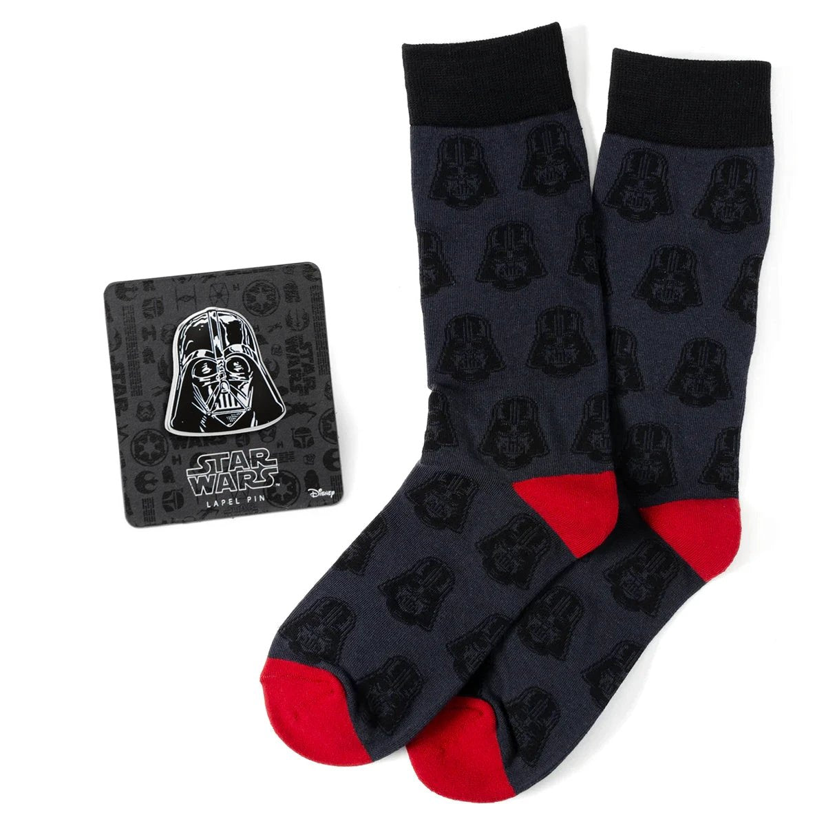 Star Wars Darth Vader Black and Red Dress Sock and Lapel Pin Gift Set by Cufflinks.com
