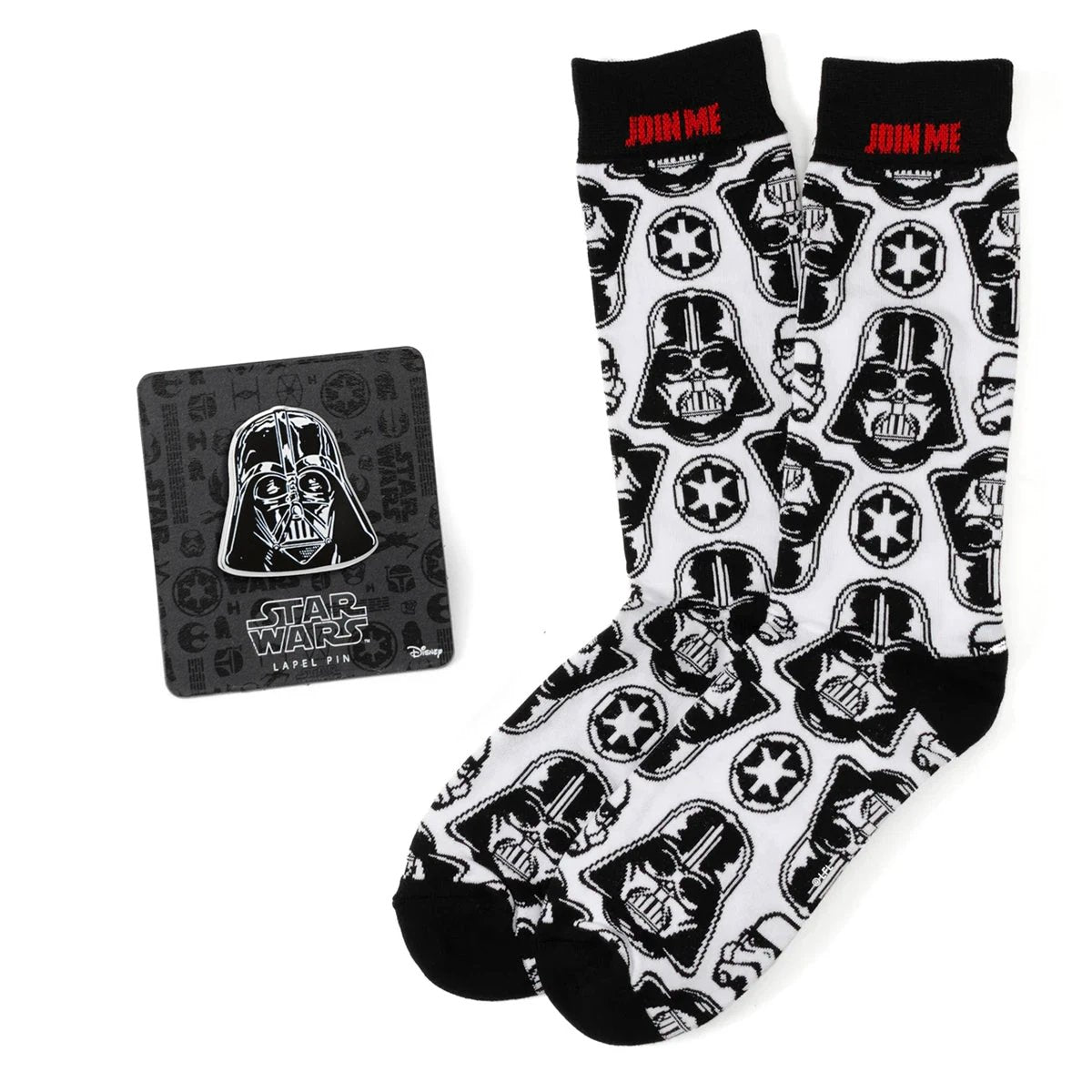 Star Wars Darth Vader White Dress Socks and Lapel Pin Gift Set by Cufflinks.com