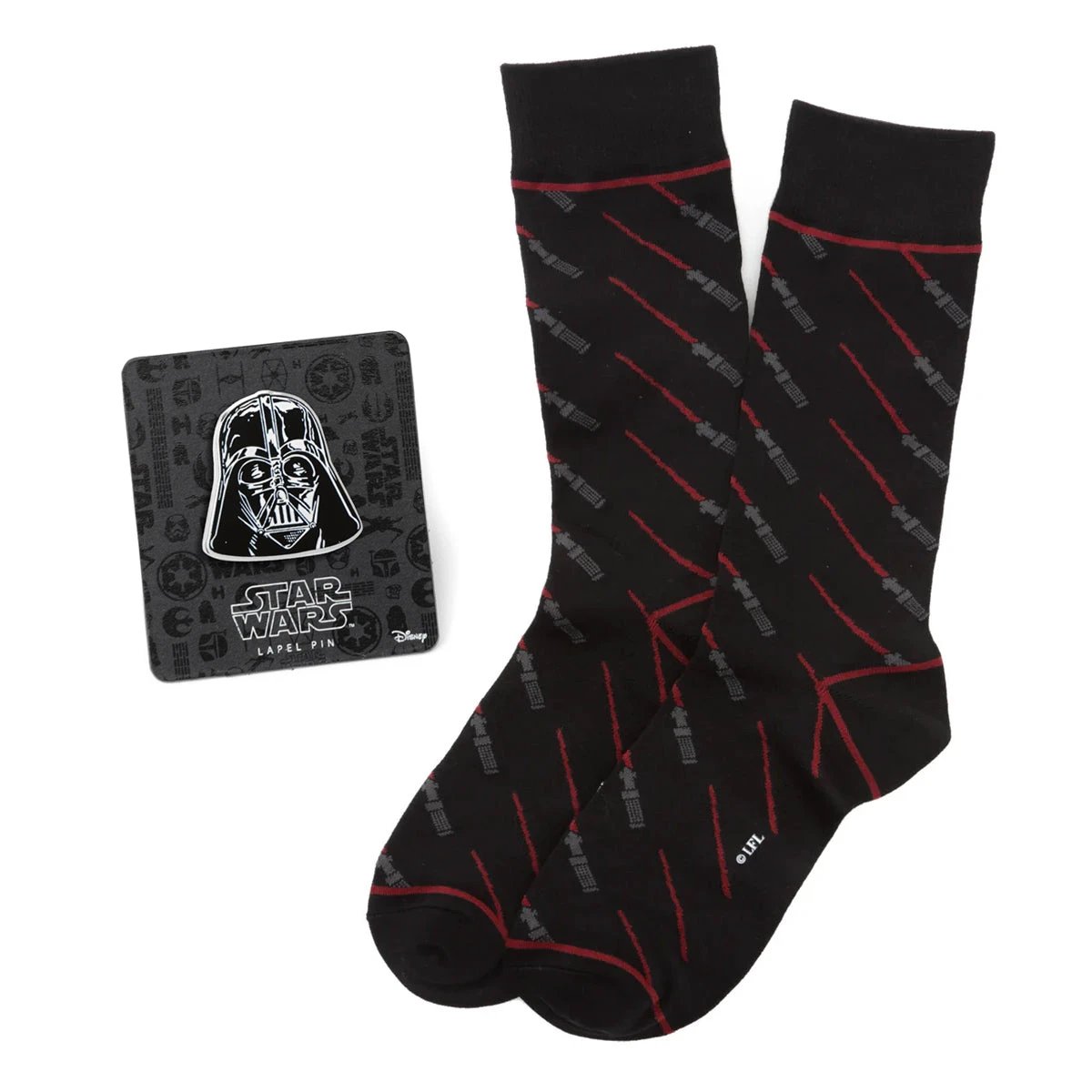 Star Wars Darth Vader LIGHTSABER Black Socks and Lapel Pin Gift Set by Cufflinks.com