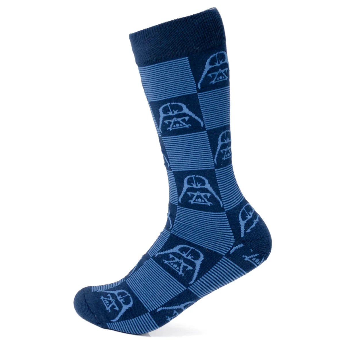 Star Wars Darth Vader Navy and Black Checkered Socks with Imperial Crest Lapel Pin Gift Set by Cufflinks.com