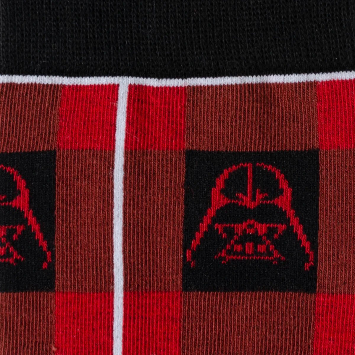 Star Wars Darth Vader Black and Red Plaid Dress Socks and Imperial Crest Lapel Pin Gift Set by Cufflinks.com