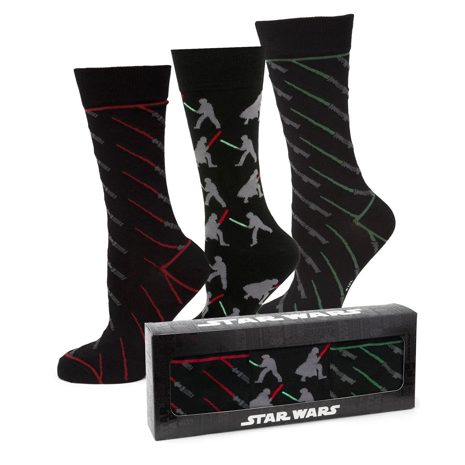 Star Wars LIGHTSABER Battle Dress Socks and Darth Vader Lapel Pin Gift Set by Cufflinks.com