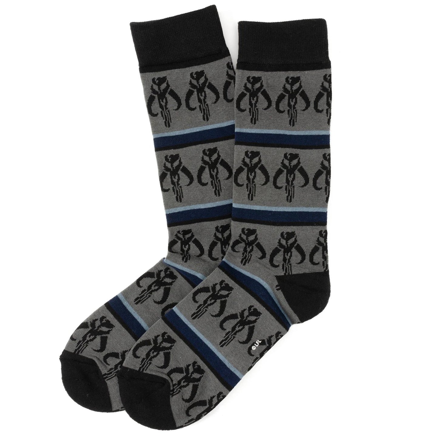 Star Wars Mandalorian 3-Pack Dress Sock and Mythosaur Lapel Pin Gift Set by Cufflinks.com
