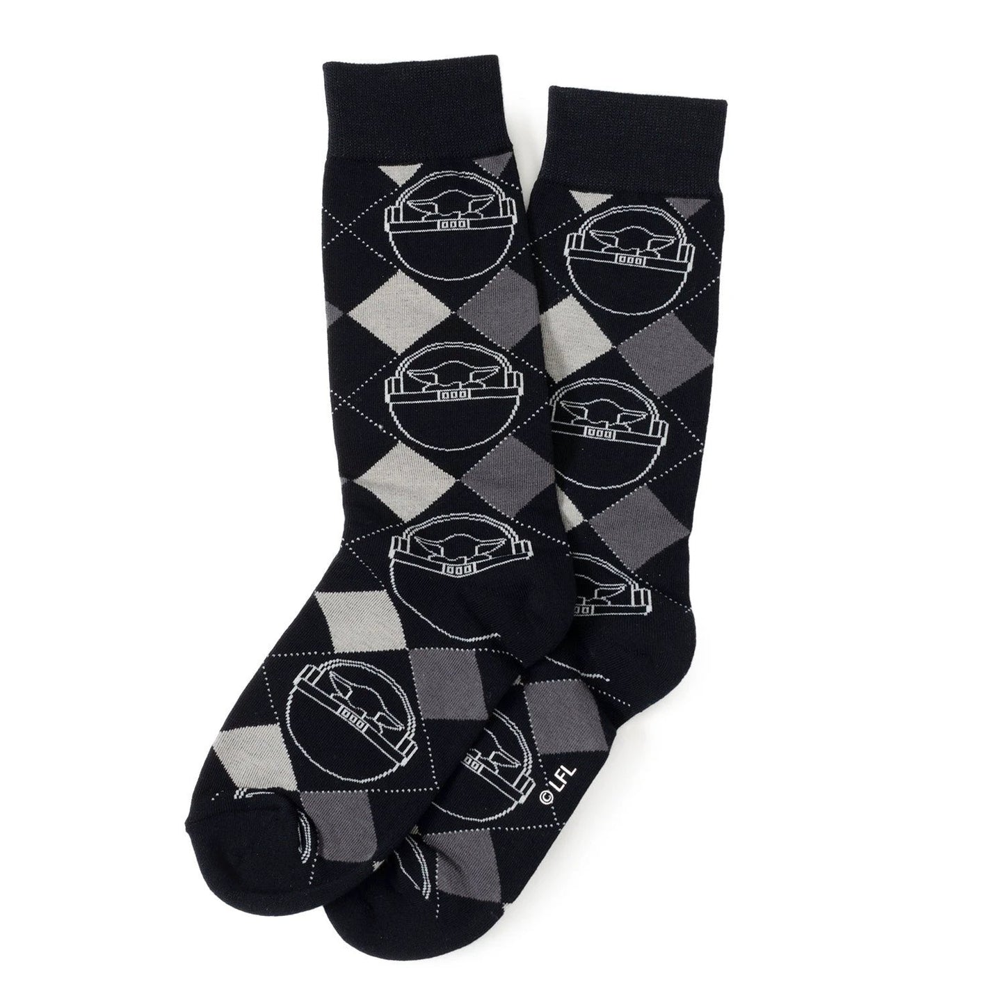 Star Wars Mandalorian 3-Pack Dress Sock and Mythosaur Lapel Pin Gift Set by Cufflinks.com