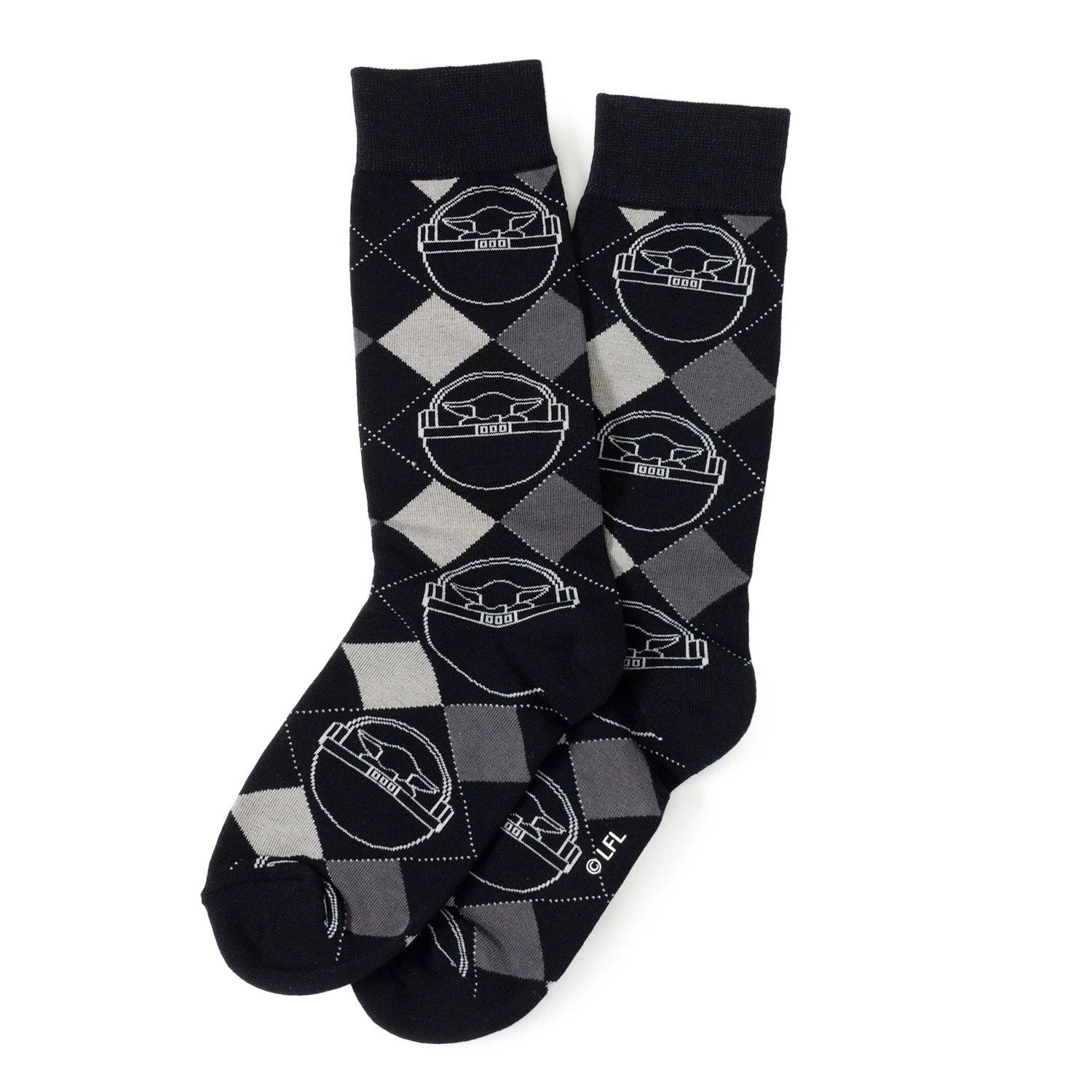 Star Wars Mandalorian 3-Pack Dress Sock and Mythosaur Lapel Pin Gift Set by Cufflinks.com