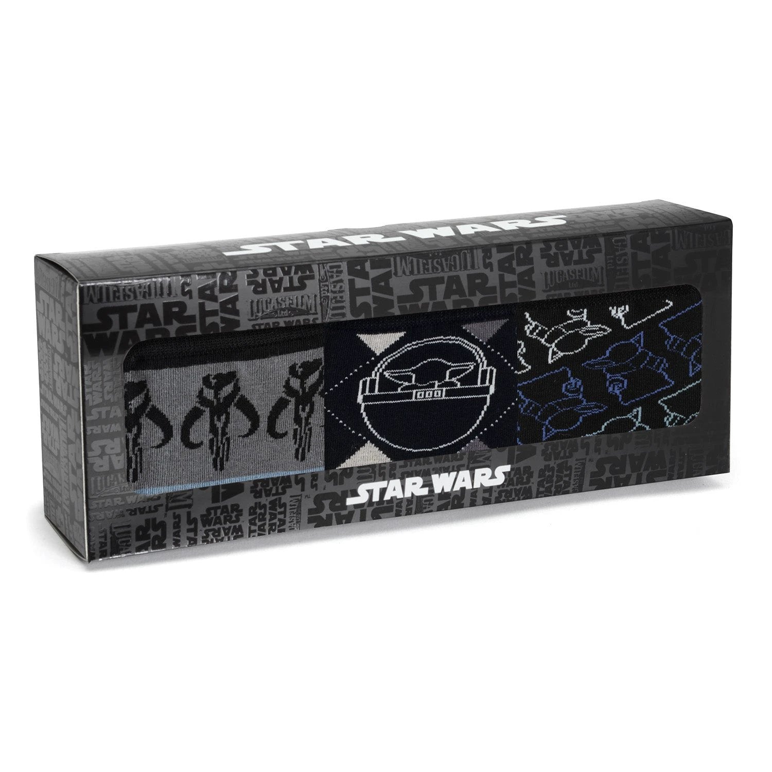 Star Wars Mandalorian 3-Pack Dress Sock and Mythosaur Lapel Pin Gift Set by Cufflinks.com