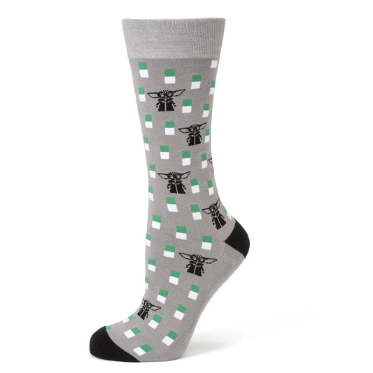 Star Wars Mandalorian and Grogu Gray Dress Socks and Lapel Pin Gift Set by Cufflinks.com