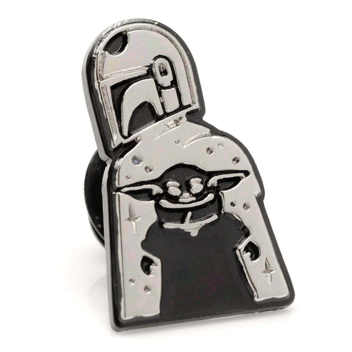 Star Wars Mandalorian and Grogu Gray Dress Socks and Lapel Pin Gift Set by Cufflinks.com