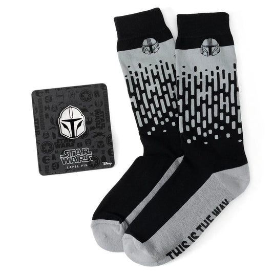 Star Wars Mandalorian "This Is The Way" Dress Socks and Lapel Pin Gift Set by Cufflinks.com