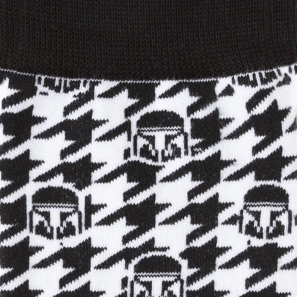 Star Wars Mandalorian Houndstooth Black and White Dress Socks and Lapel Pin Gift Set by Cufflinks.com