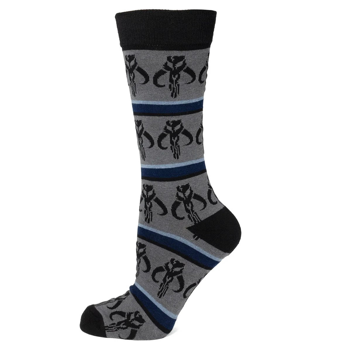 Star Wars Mandalorian Mythosaur Striped Dress Socks and Lapel Pin Gift Set by Cufflinks.com