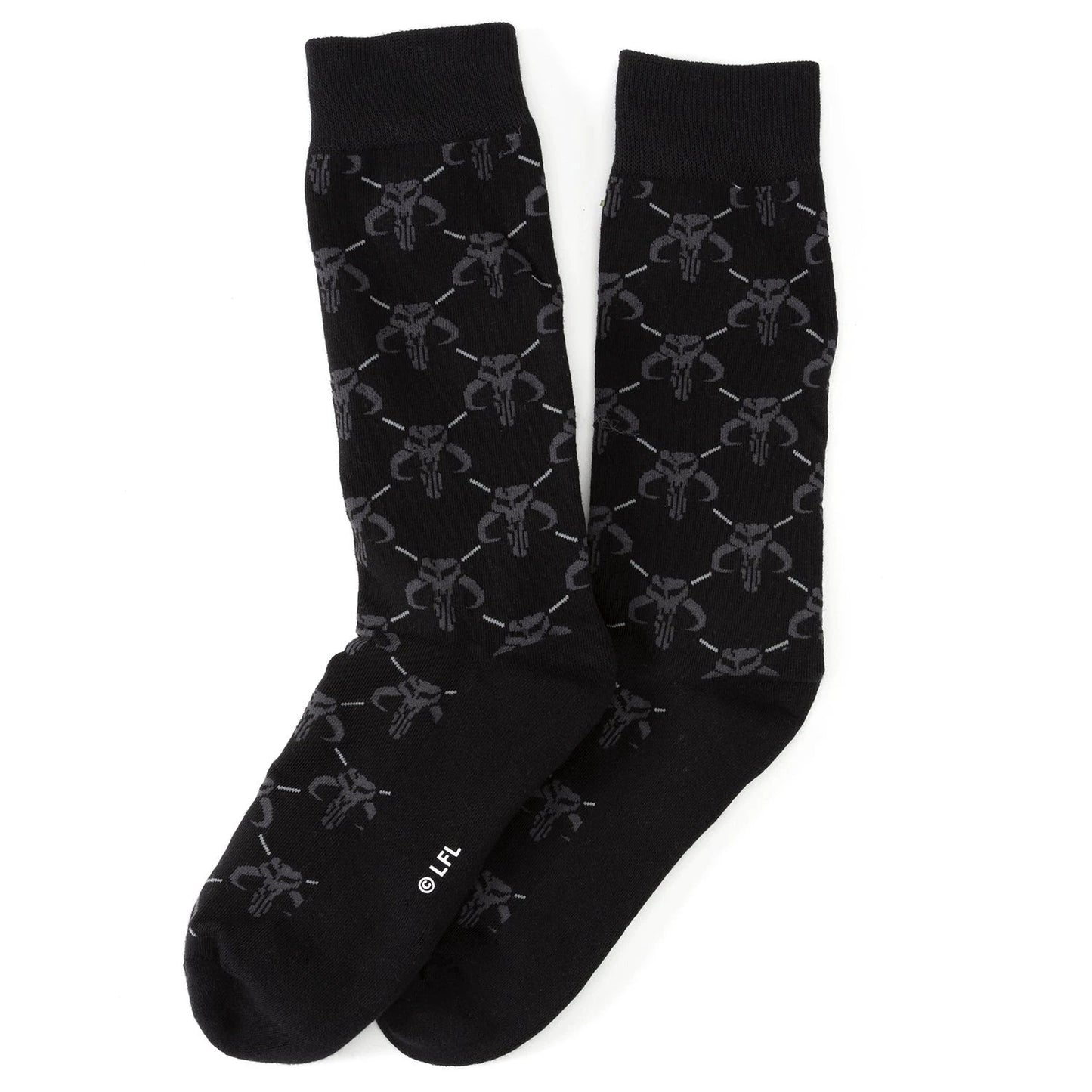 Star Wars Mandalorian Dress Socks 3-Pack and Mythosaur Lapel Pin Gift Set by Cufflinks.com