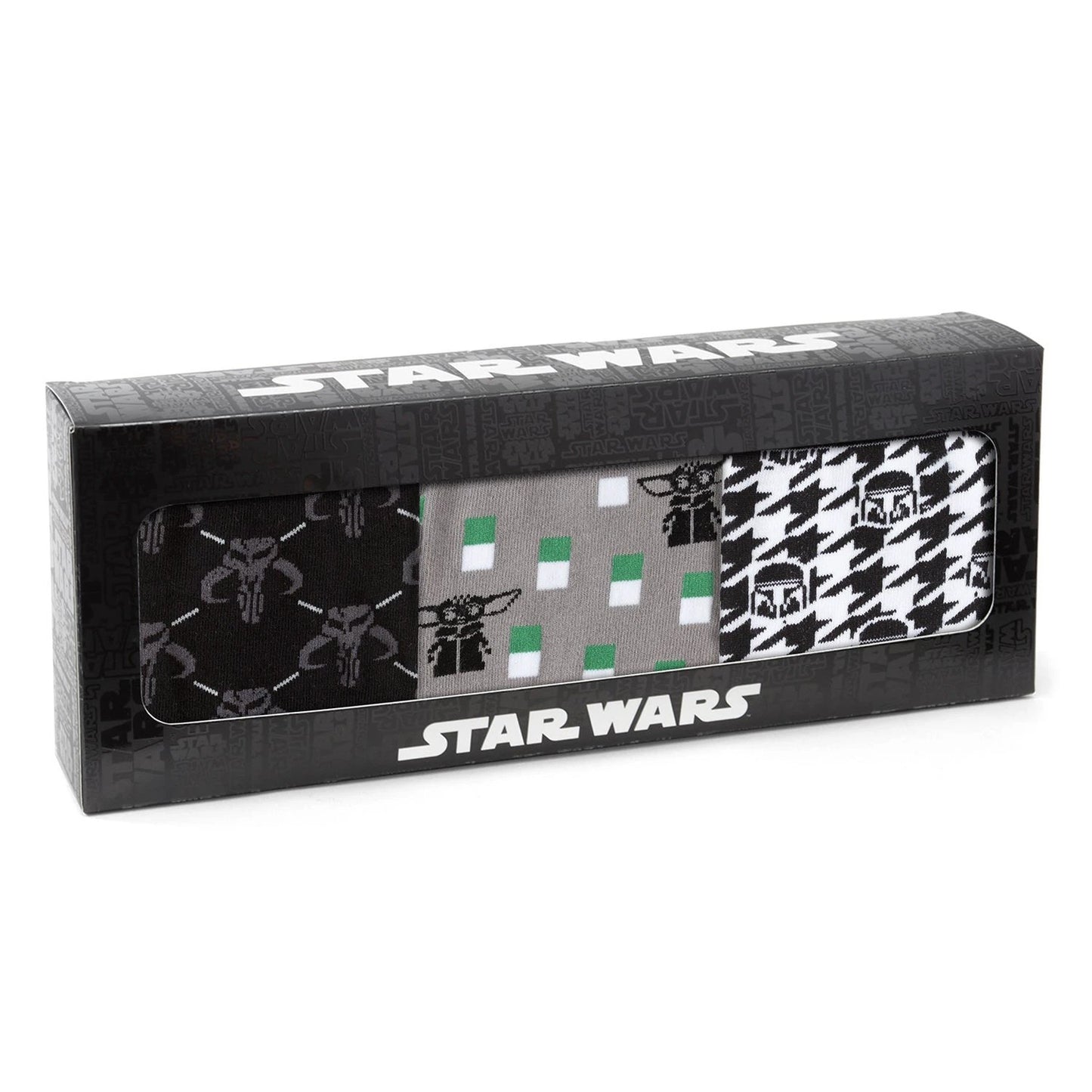 Star Wars Mandalorian Dress Socks 3-Pack and Mythosaur Lapel Pin Gift Set by Cufflinks.com