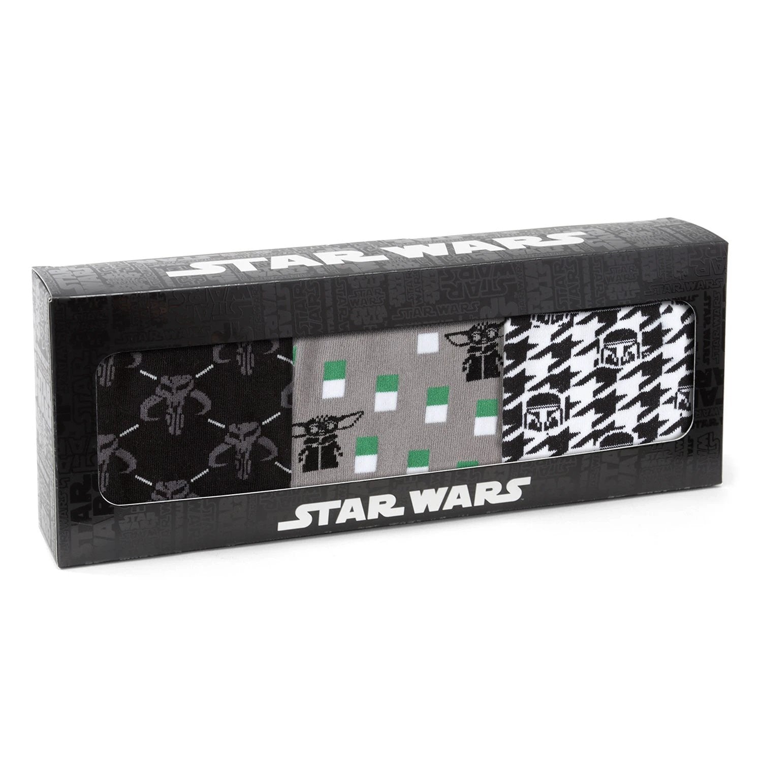 Star Wars Mandalorian Dress Socks 3-Pack and Mythosaur Lapel Pin Gift Set by Cufflinks.com