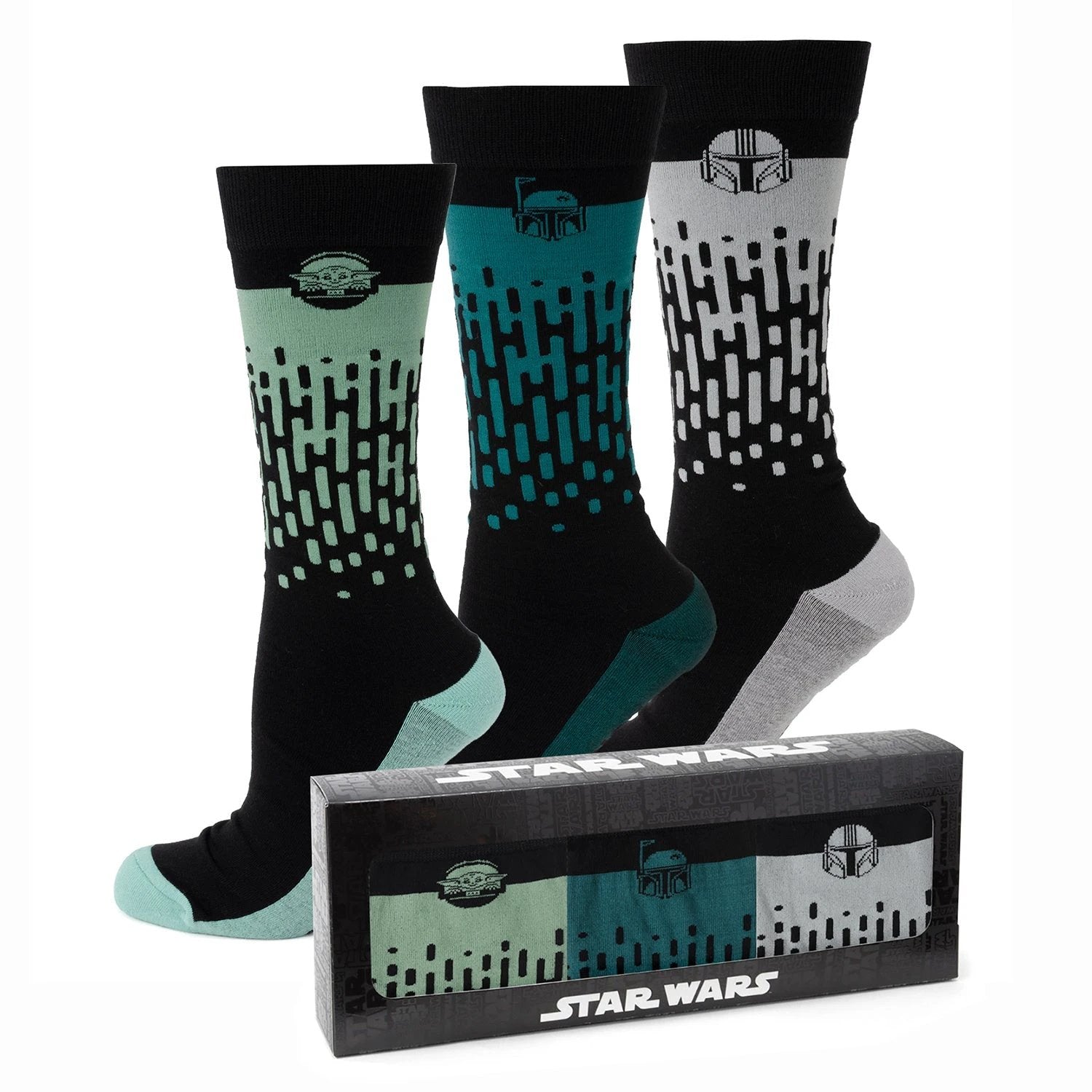 Star Wars Mandalorian 3-Pack Dress Sock and Lapel Pin Gift Set by Cufflinks.com