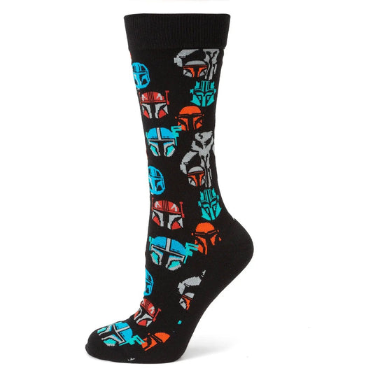 Star Wars Mandalorian and Mythosaur Multicolored Navy Dress Socks and Lapel Pin Gift Set by Cufflinks.com