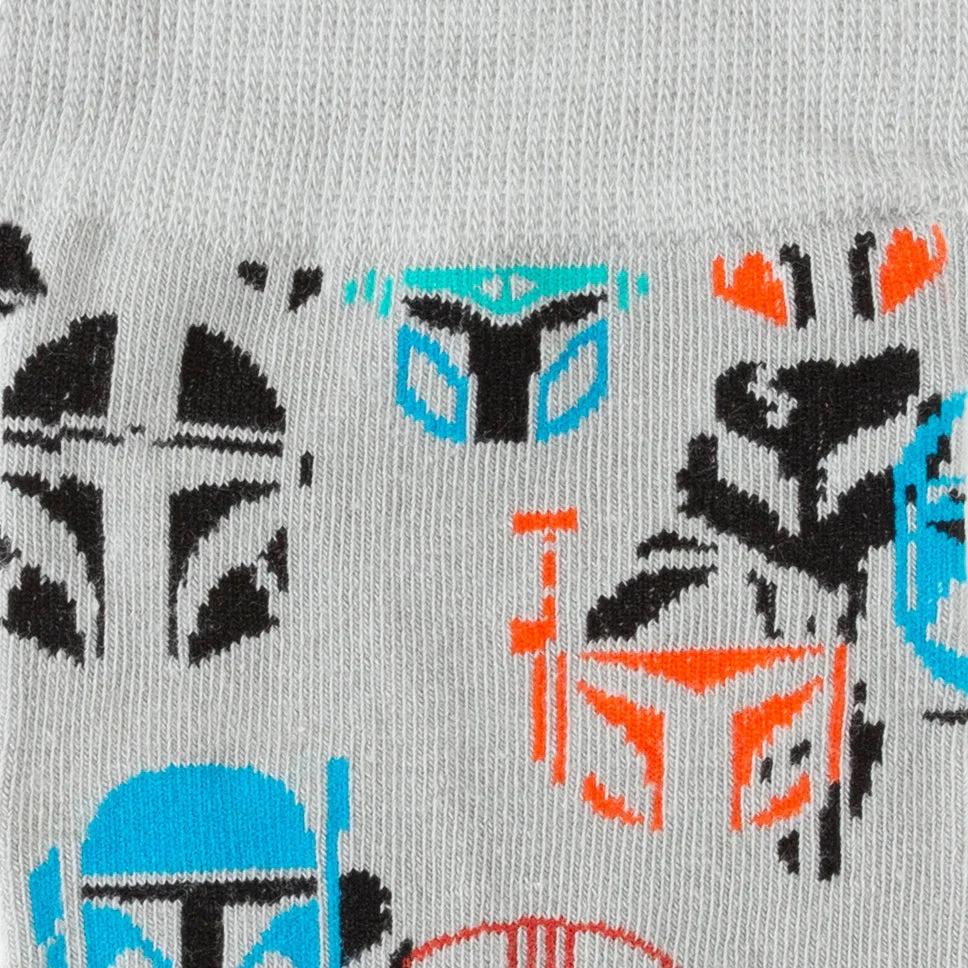Star Wars Mandalorian and Mythosaur Multicolored Gray Dress Socks and Lapel Pin Gift Set by Cufflinks.com